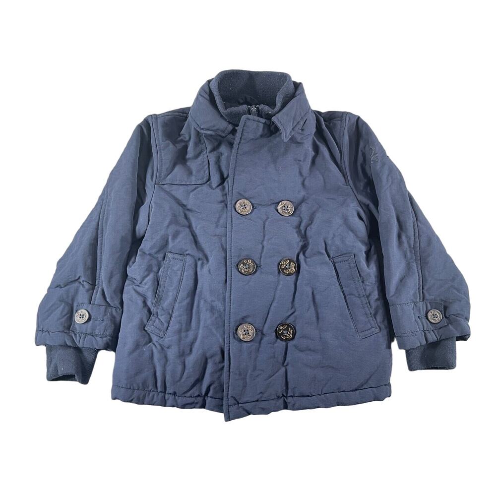 United Colors Of Benetton Jacket Boys XXS 3-4 Yrs Blue Insulated Full Zip Lined